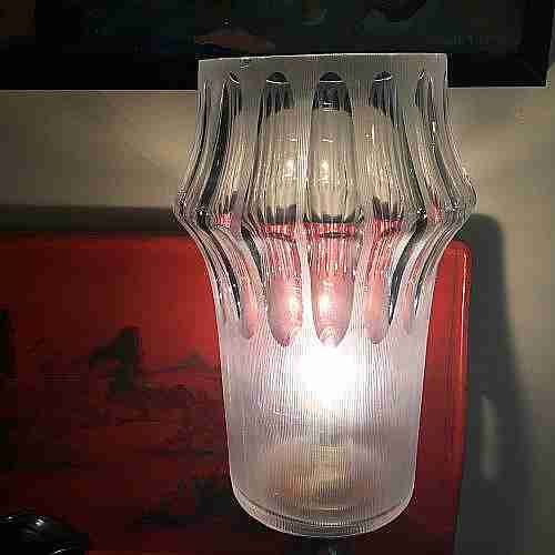 impressive murano upright glass table lamp on brass