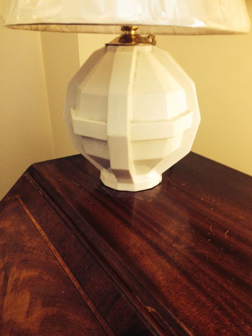 art deco table lamp crackle ceramic
