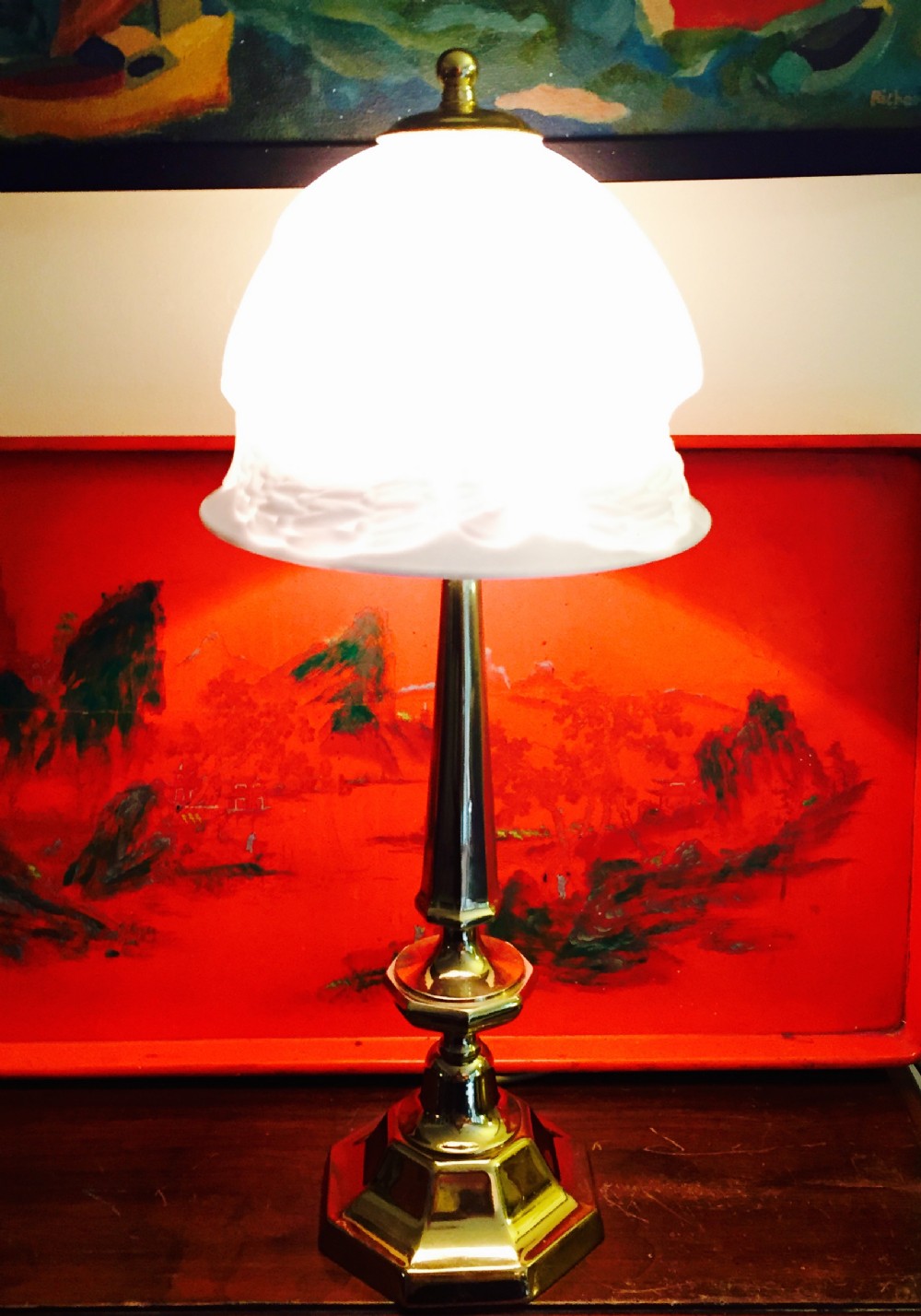 decorative table lamp brass and porcelain de biscuit