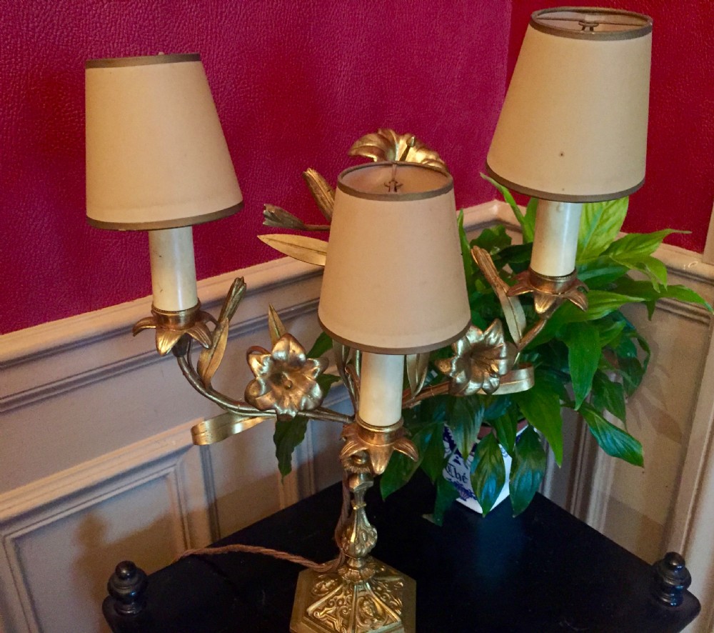 wonderful 1920 three branch table chandelier french