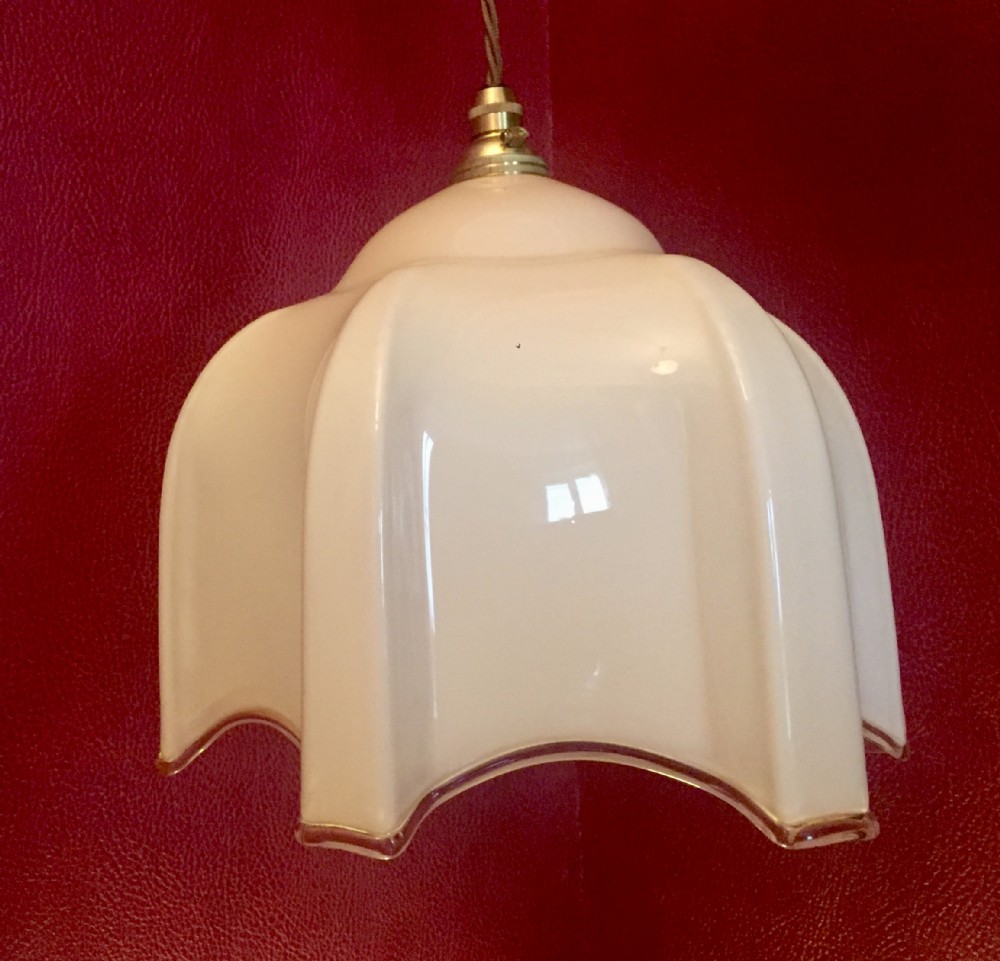 large edwardian dome ceiling light opaline