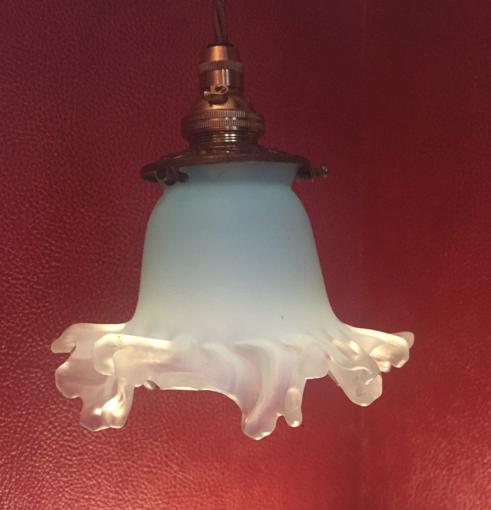 art nouveau ceiling light blue opaline