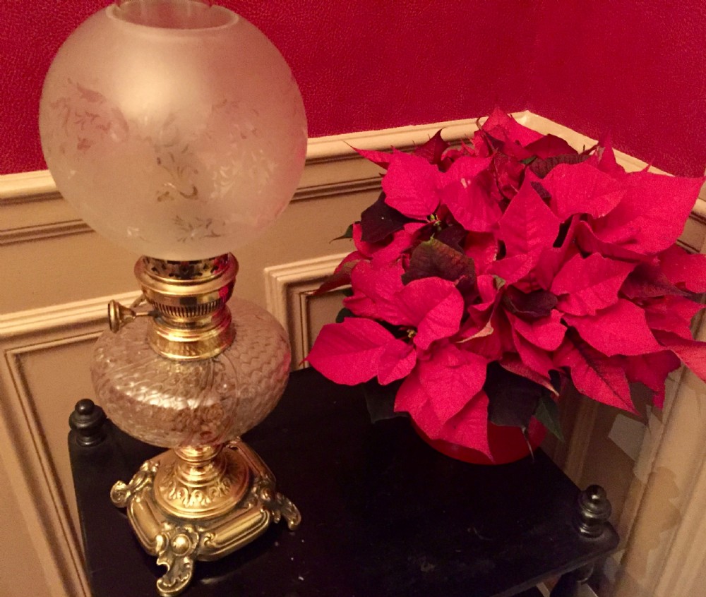 wonderful art nouveau converted oil lamp bronze