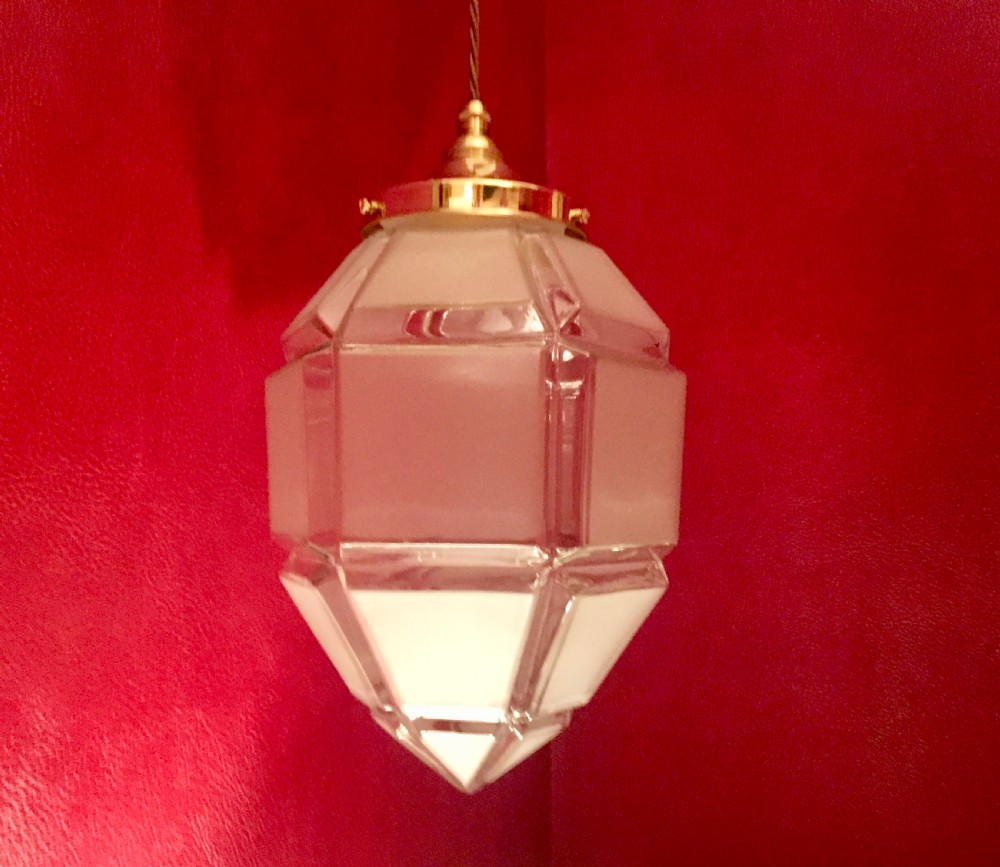 large art deco lantern frosted glass