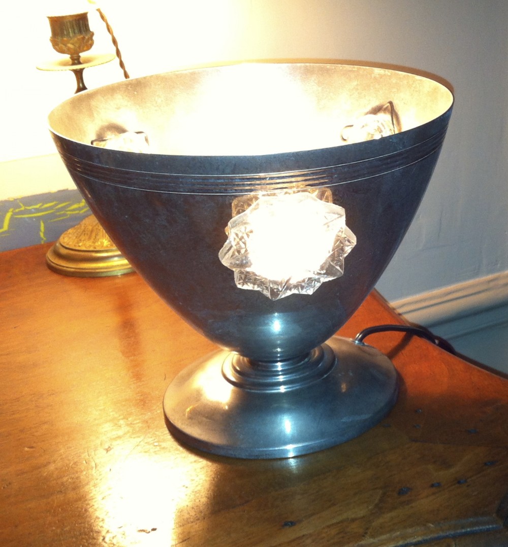 art deco uplighter chrome and lucite