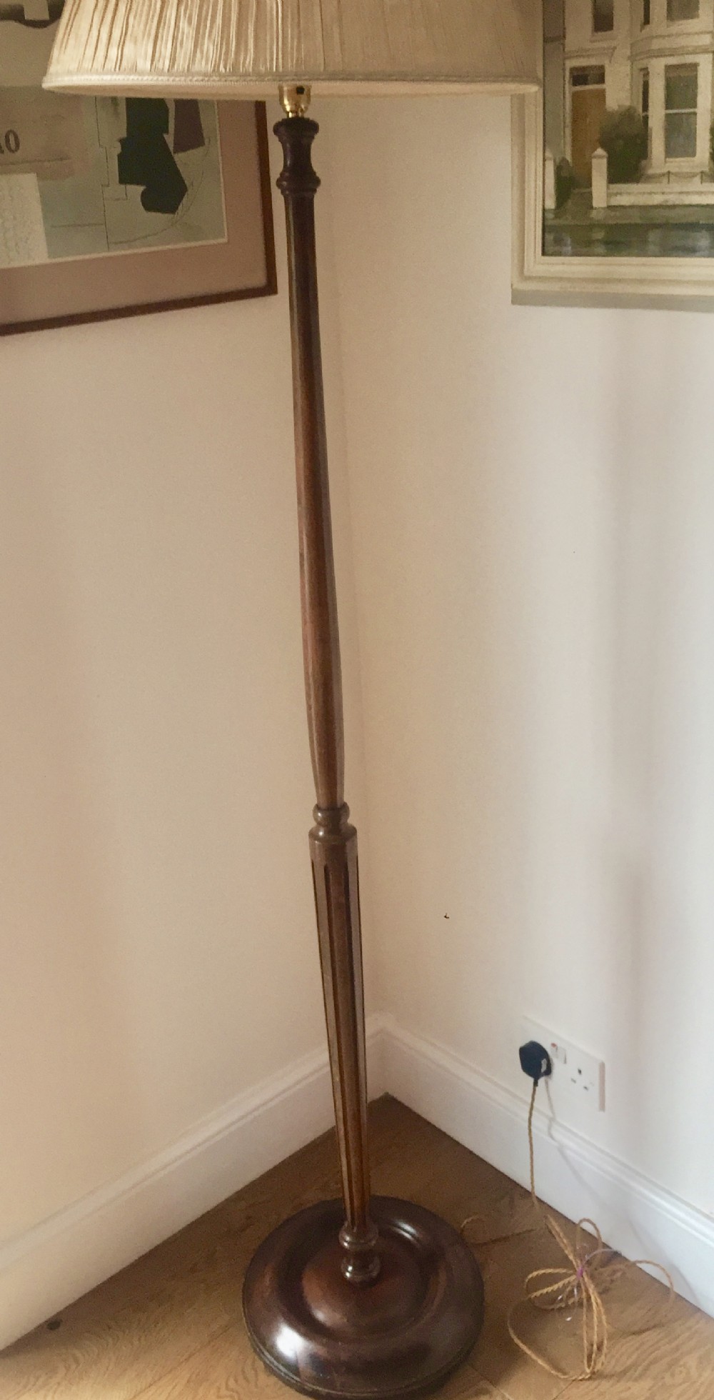 edwardian standard lamp oak