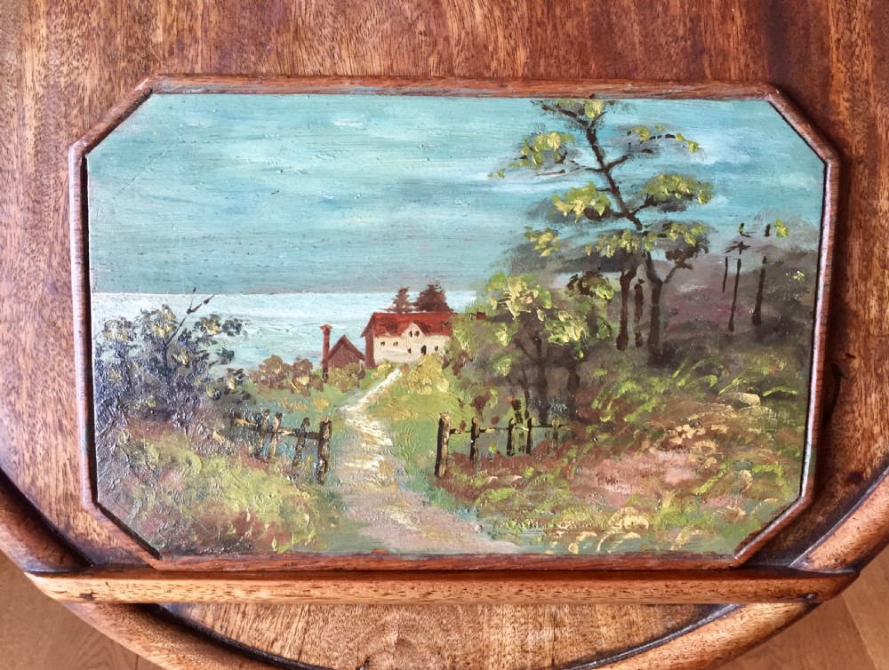 secret retreat 19th century oil on board