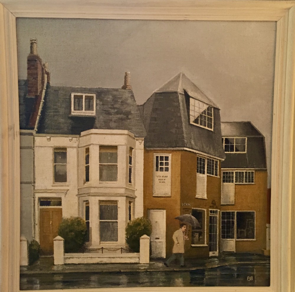 contemporary oil on board east sussex signed