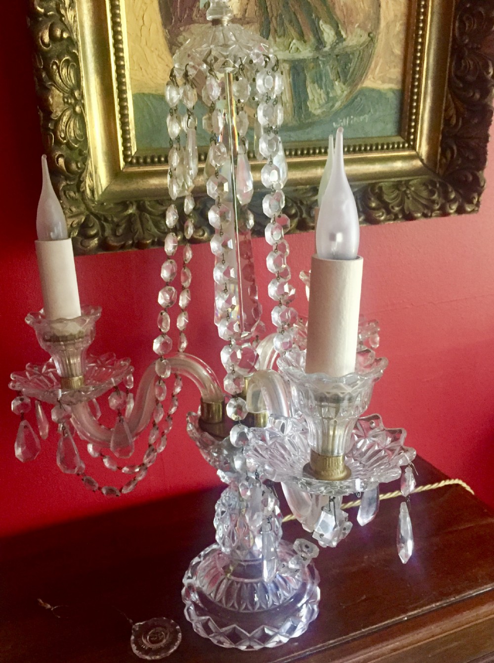 spectacular three branch lustre de boheme 1920
